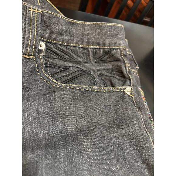 Coogi Men Jean Black Sz 42/35 Embroidered Grunge Goth Skater Punkcore Gothrock - Picture 8 of 8